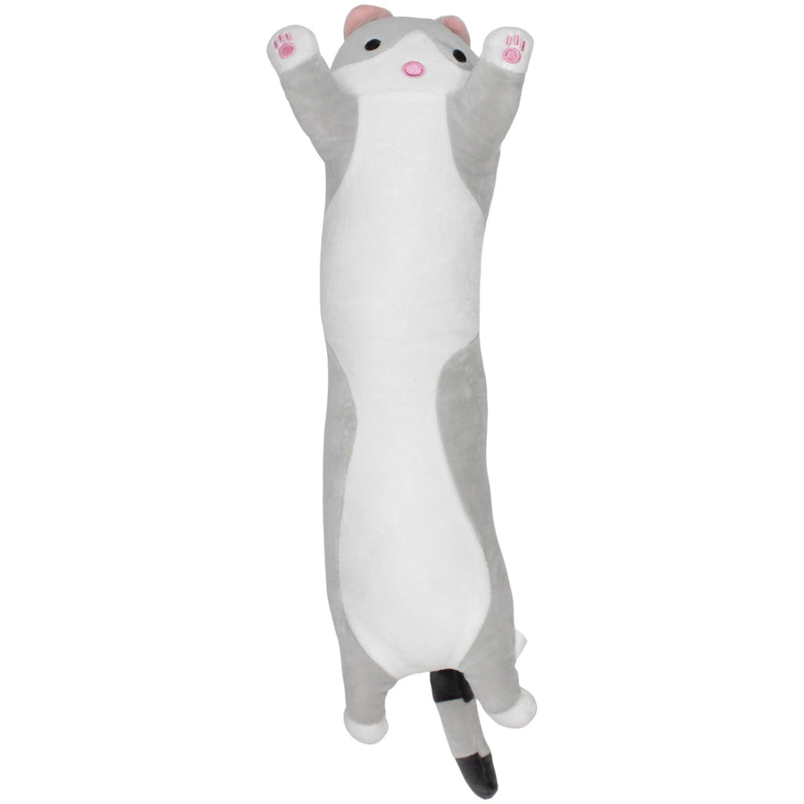 Lange XL Katze, grau-weiß
