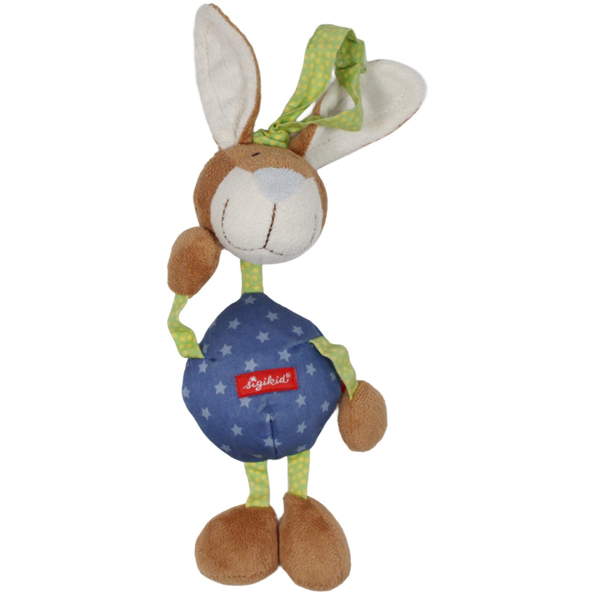 123000019861 Sigikid Hase mit blauem Bauch & Vibrationsfunktion Kuscheltier Kumpel Leo 23cm Blau Braun