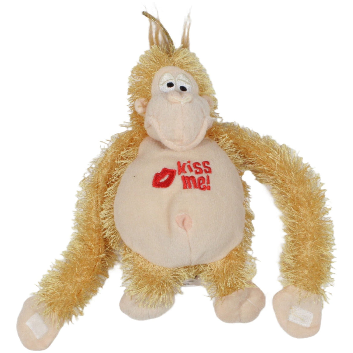 123000019870 Unbekannt Schlenker Affe mit Klett - Händen "Kiss me!" Kuscheltier Kumpel Leo 25cm Affe Beige