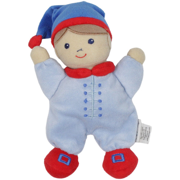 Kasper mit blauer Kleidung und Mütze