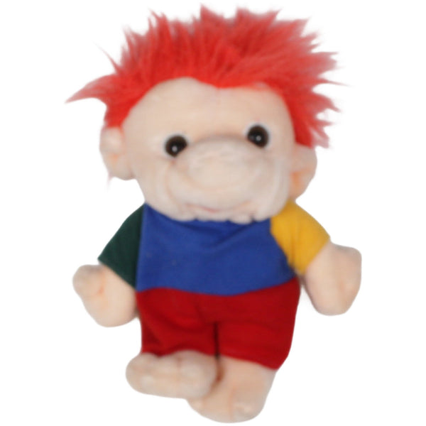 Troll mit roten Haaren und bunter Kleidung