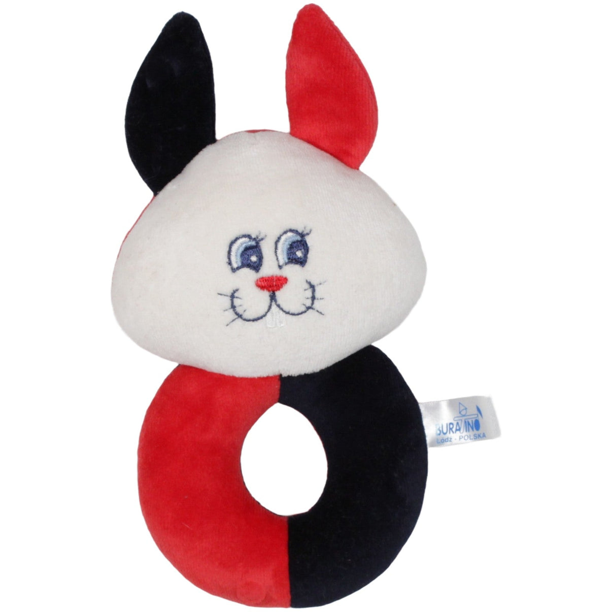 123000020044 Buratino Süßer Hase, rot - schwarz Greifling mit Rassel Kumpel Leo 20cm ebay - baby - sonstiges Gebraucht