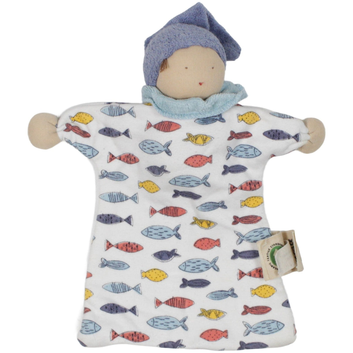 123000020076 ALANA Wichtel mit blauer Mütze & bunten Fischen Püppchen Kumpel Leo 20cm ALANA Beige