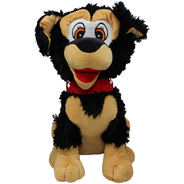 XL Hund mit Pfoten-Halsband, schwarz-braun