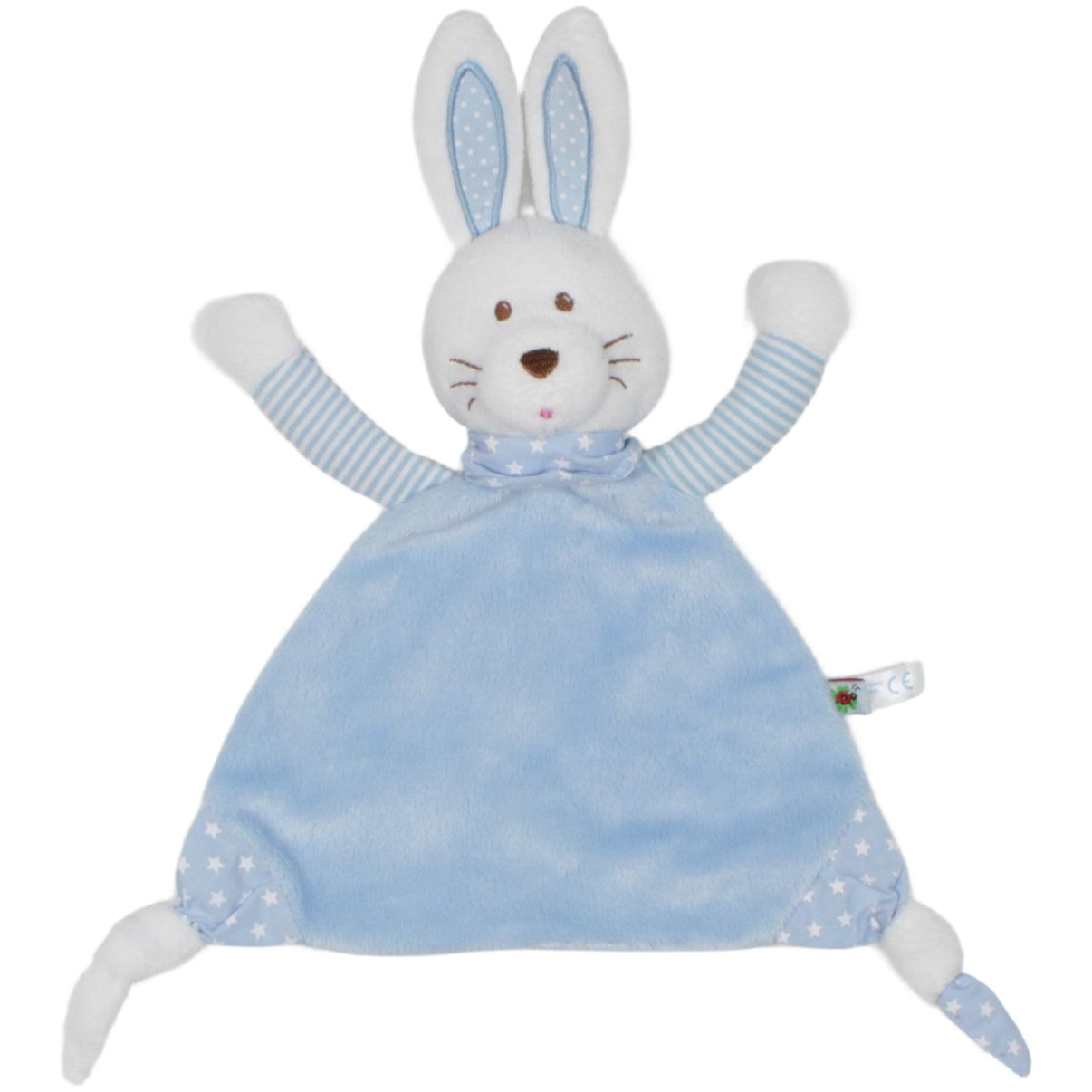 123000020192 Die Spiegelburg Weißer Hase mit Sternen Schmusetuch Kumpel Leo 27cm 30cm Blau