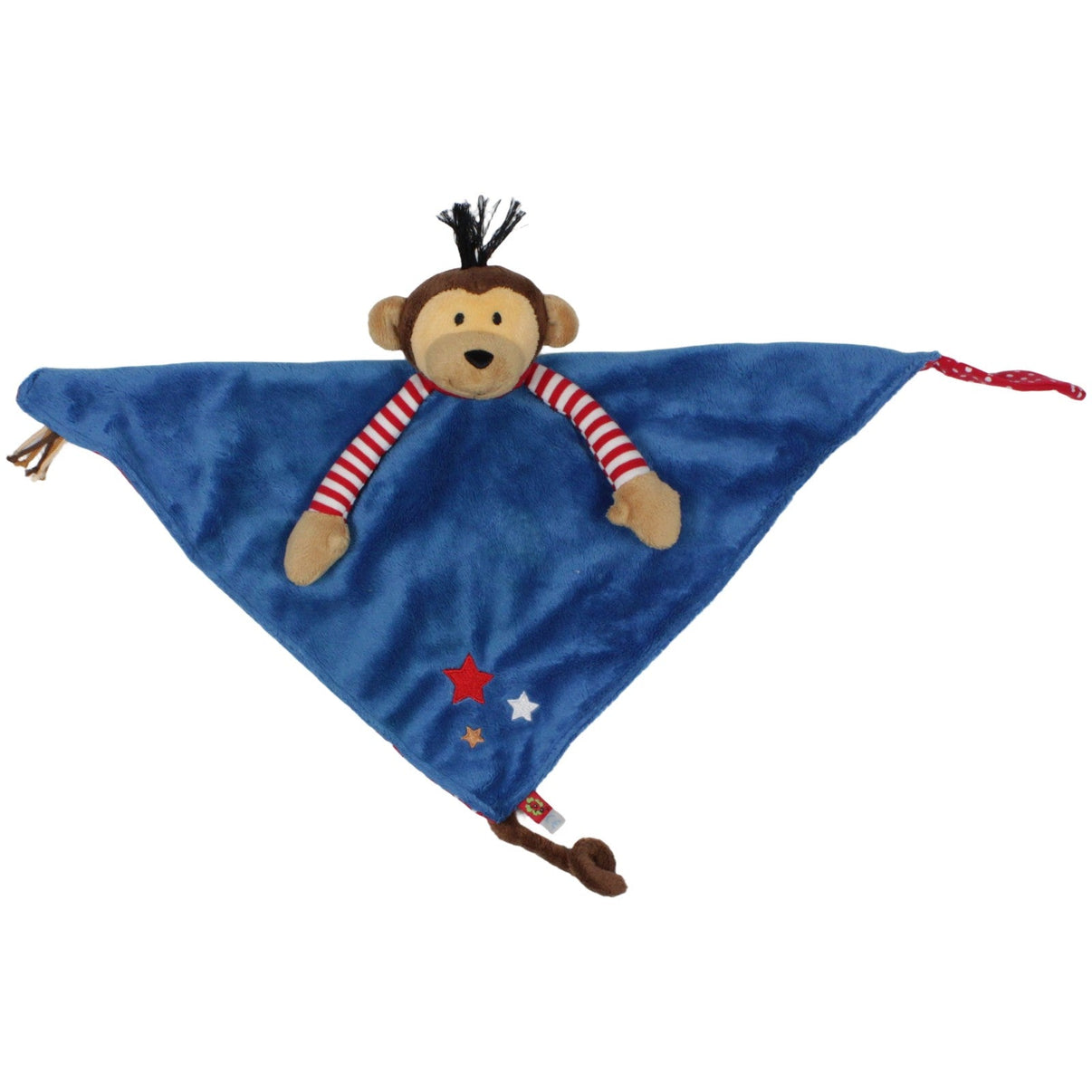 123000020194 Die Spiegelburg Affe blau, groß Schmusetuch mit Fingerpuppe Kumpel Leo 32cm Affe Blau