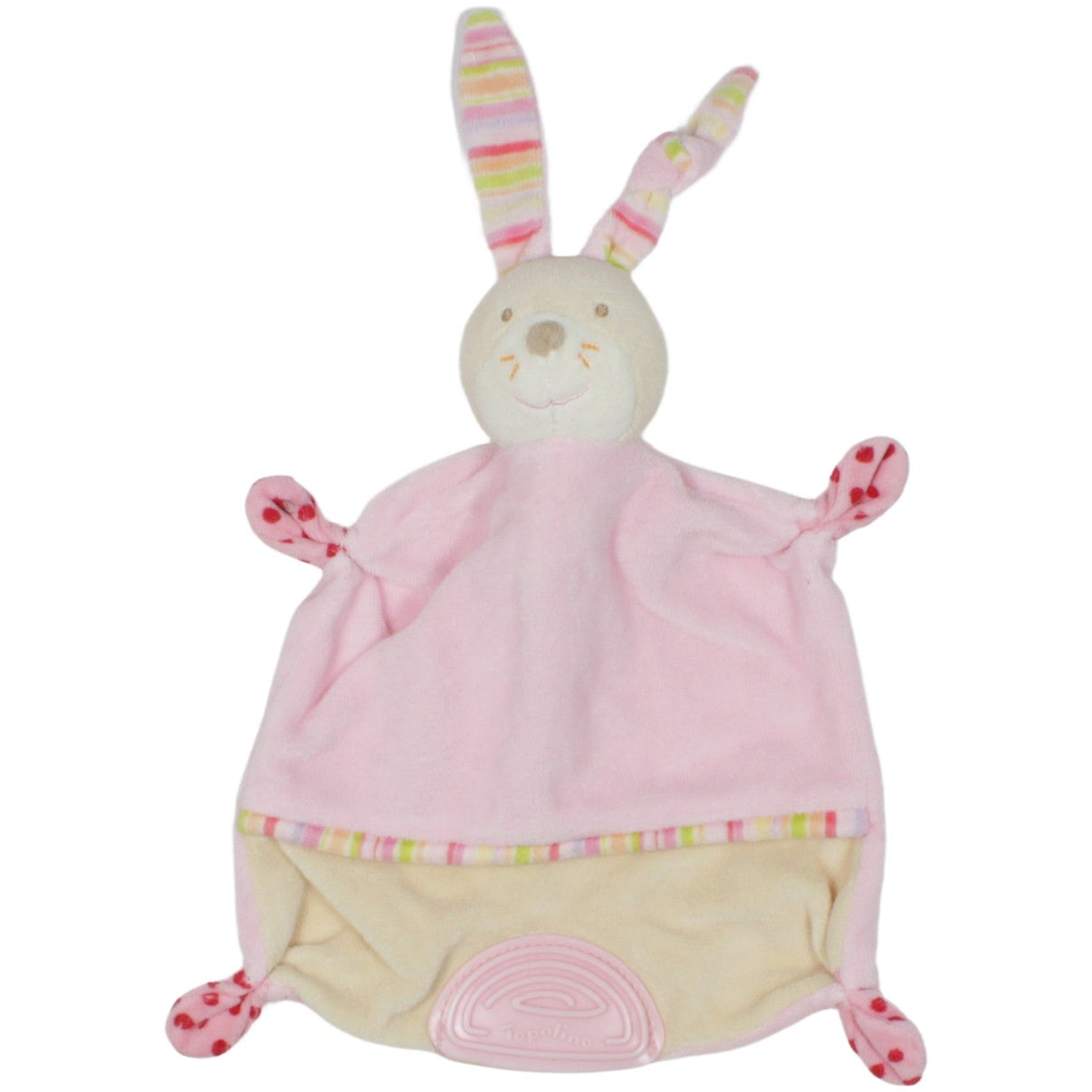 123000020204 Topomini Topolino, Hase rosa Schmusetuch mit Beißring Kumpel Leo 25cm 33cm Beige