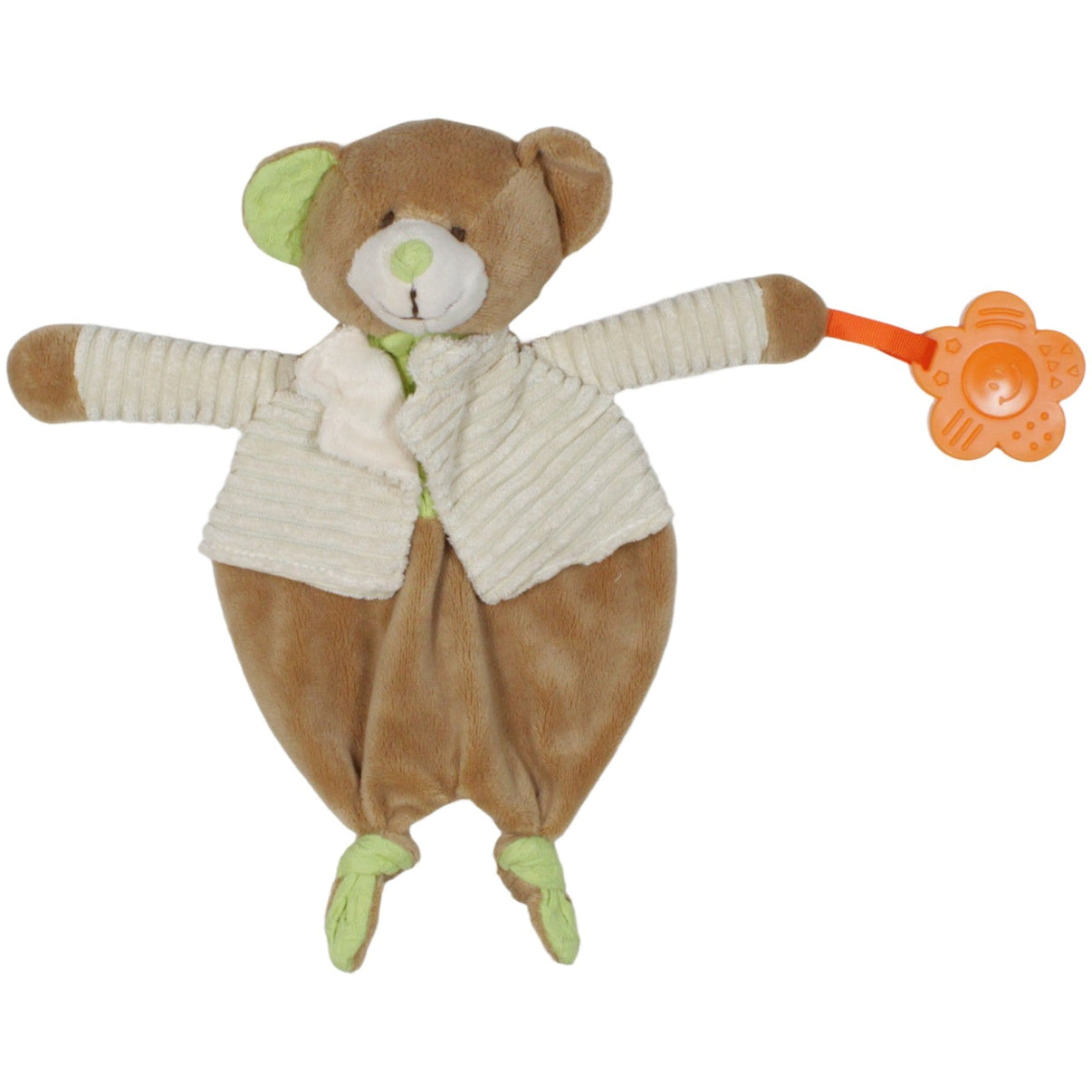 123000020270 Unbekannt Bär mit Knisterohren Schmusetuch mit Beißring Kumpel Leo 30cm Beige Braun