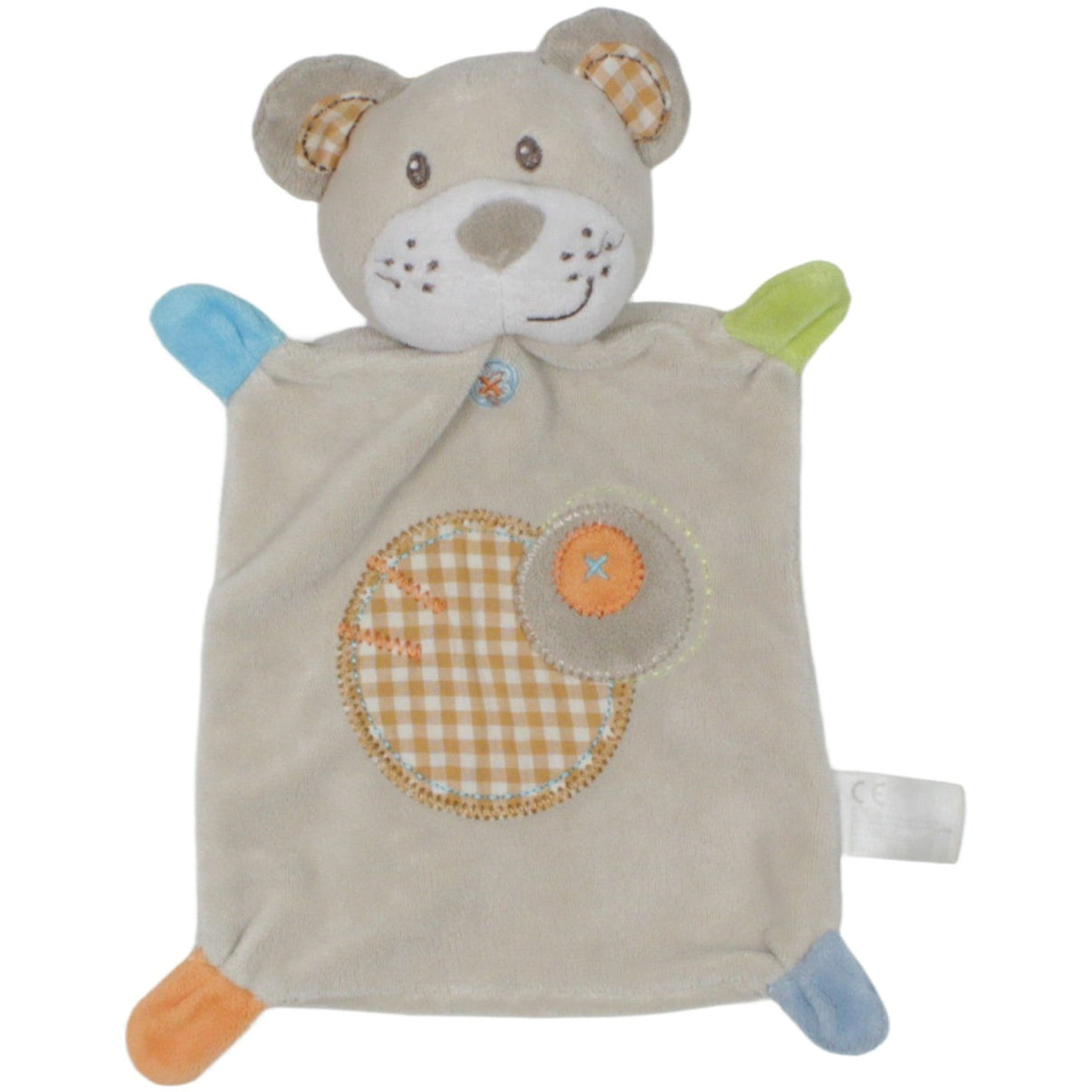 123000020273 Nicotoy Teddybär, hellblau - braun Schmusetuch Kumpel Leo 18cm 25cm Beige
