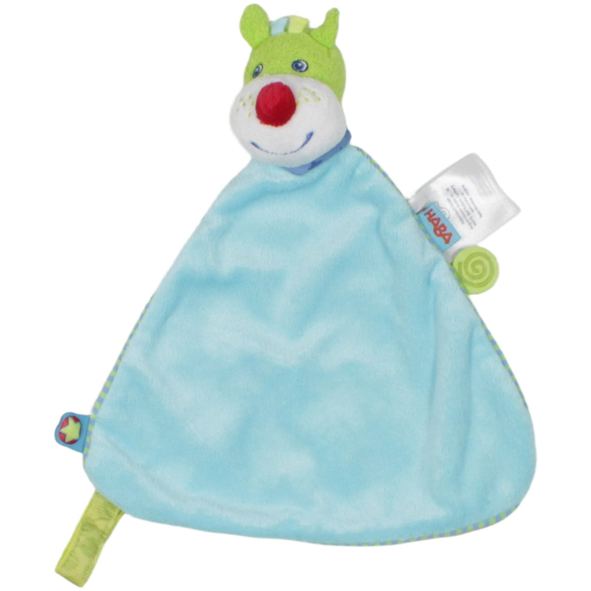 123000020319 HABA Grünes Nashorn, blau Schmusetuch Kumpel Leo 22cm 26cm Beige