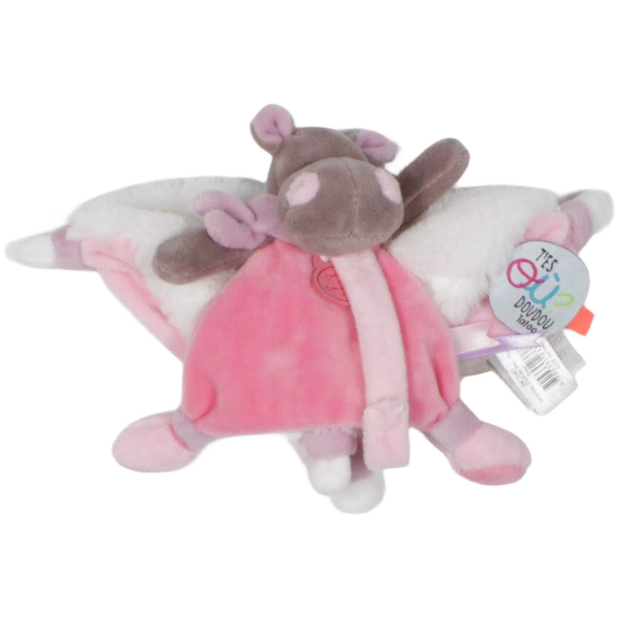 123000020328 DOUDOU ET Compagnie Paris Nilpferd superweich, rosa - weiß Schmusetuch mit Schnullerhalter Kumpel Leo 18cm ebay - 20 - schmusetuecher Gebraucht