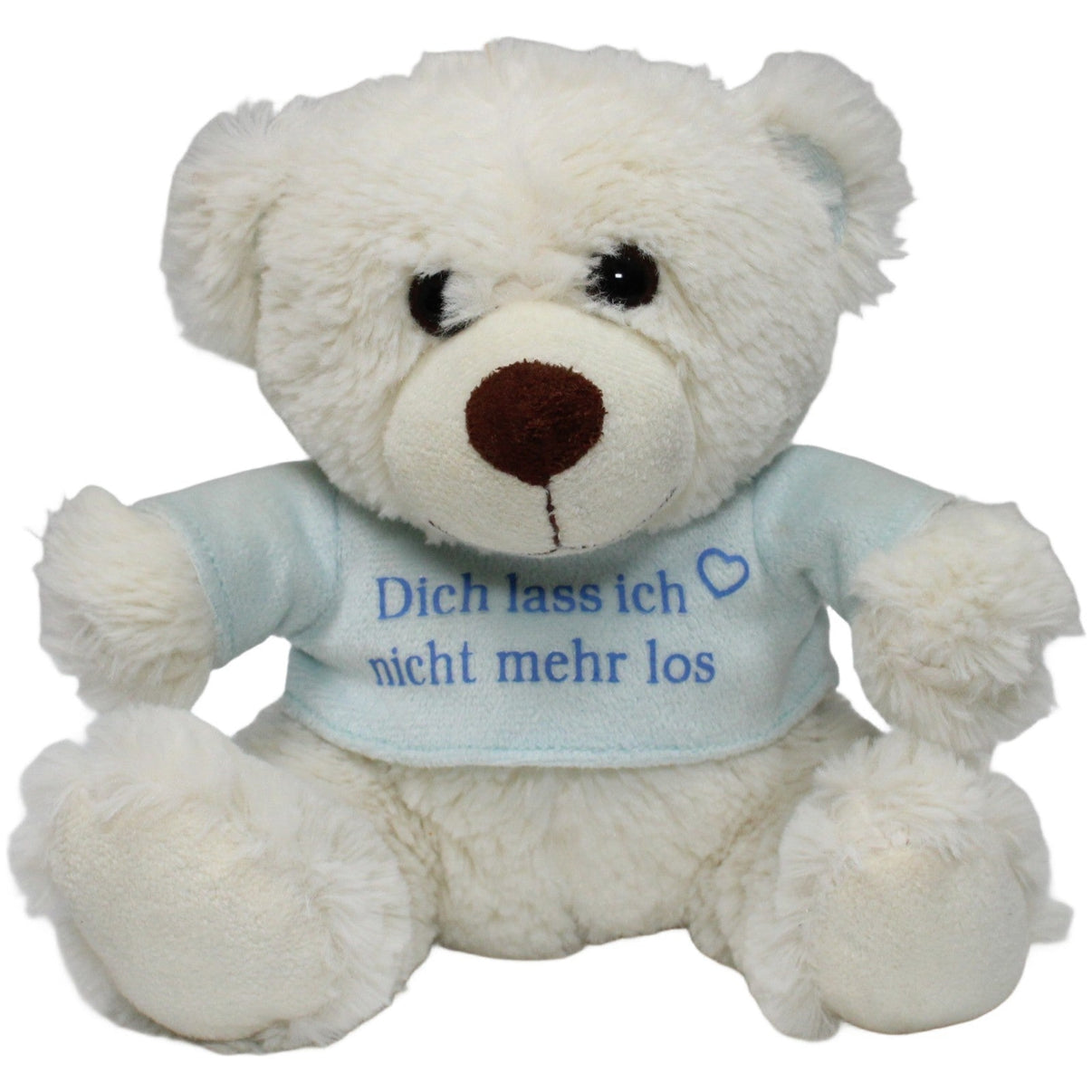 123000020342 TEDI Kuschel - Freunde, Eisbär mit Shirt "Dich lass ich nicht mehr los" Kuscheltier Kumpel Leo 18cm Blau ebay - stofftiere