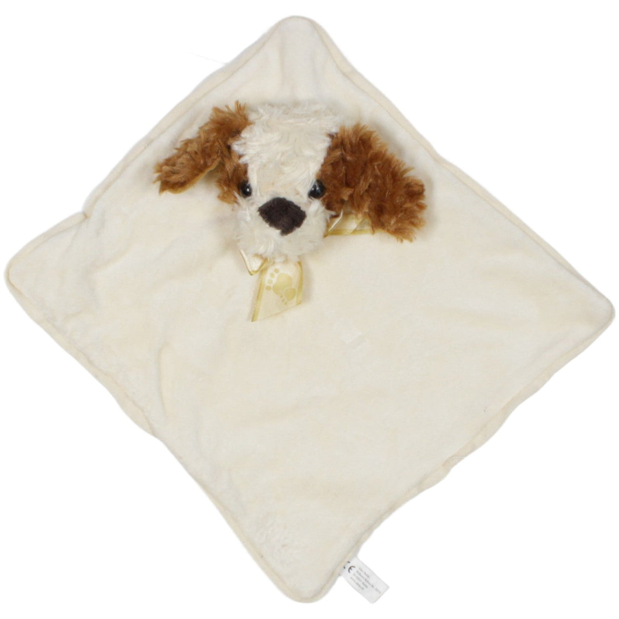 123000020349 Iden Süßer Hund mit Schleife Schmusetuch Kumpel Leo 24cm 25cm Beige