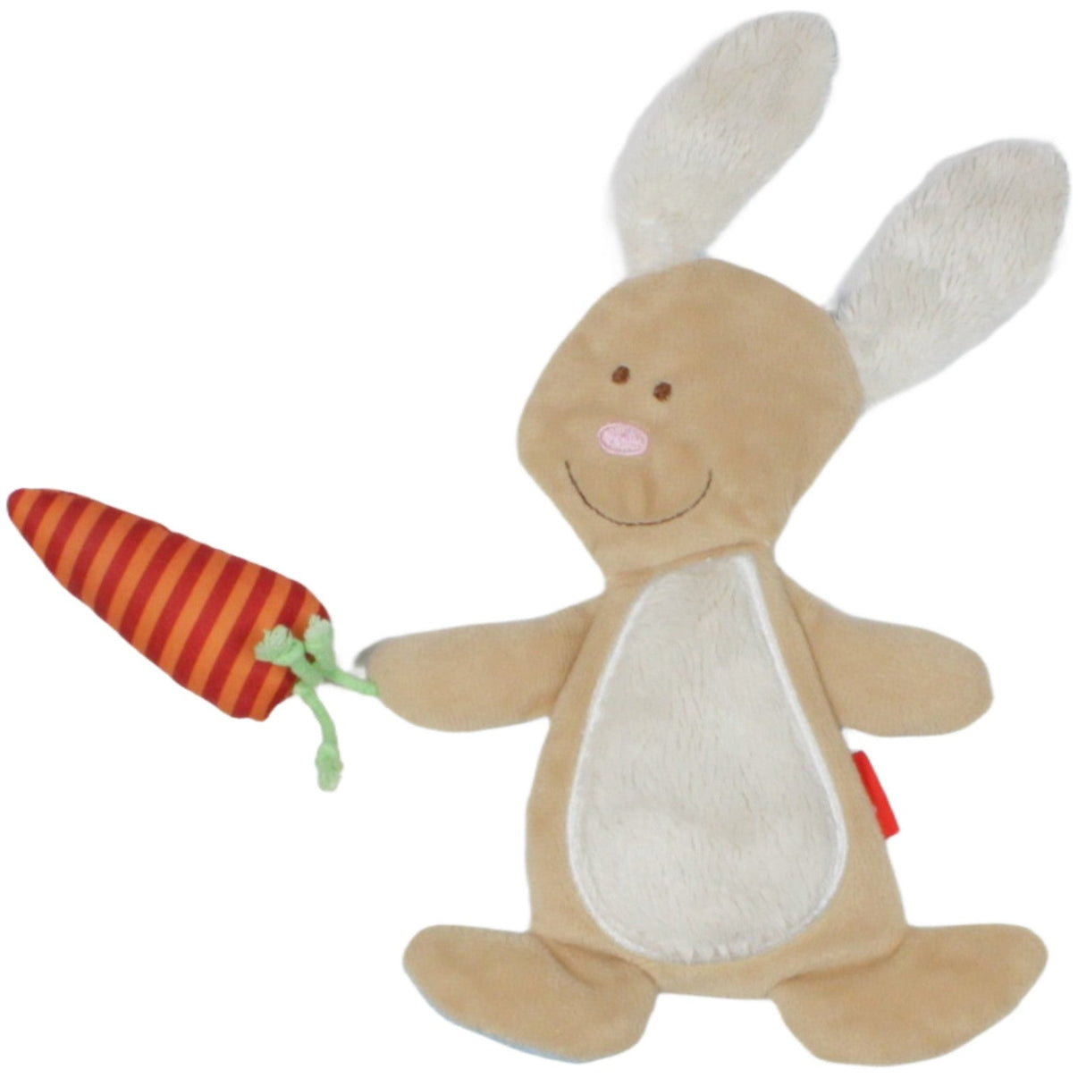 123000020351 Sigikid Knister - Hase mit Rasselkarotte Schmusetuch mit Rassel Kumpel Leo 22cm 25cm Beige