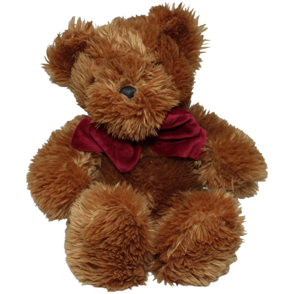 Zotteliger XL Teddy mit roter Fliege, braun