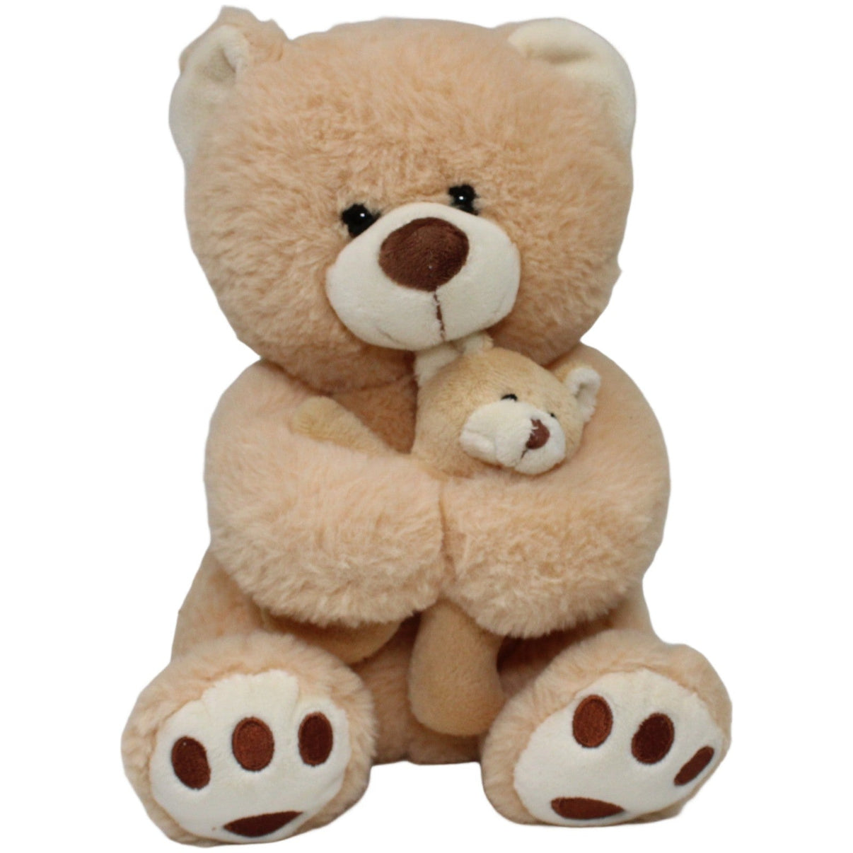 123000020436 Heunec Bär mit Baby, hellbraun Kuscheltier Kumpel Leo 25cm Braun Bär