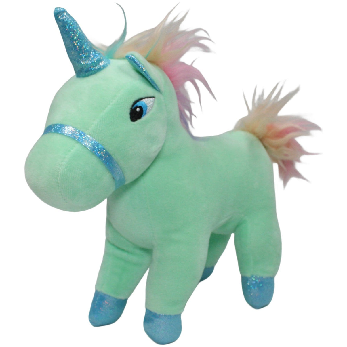 123000020447 Fun & Power Hellgrünes Einhorn mit blauem Horn Kuscheltier Kumpel Leo 25cm Blau ebay - stofftiere