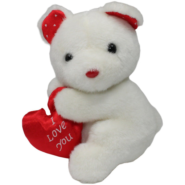 Weißer Teddybär mit Herz "I love you"