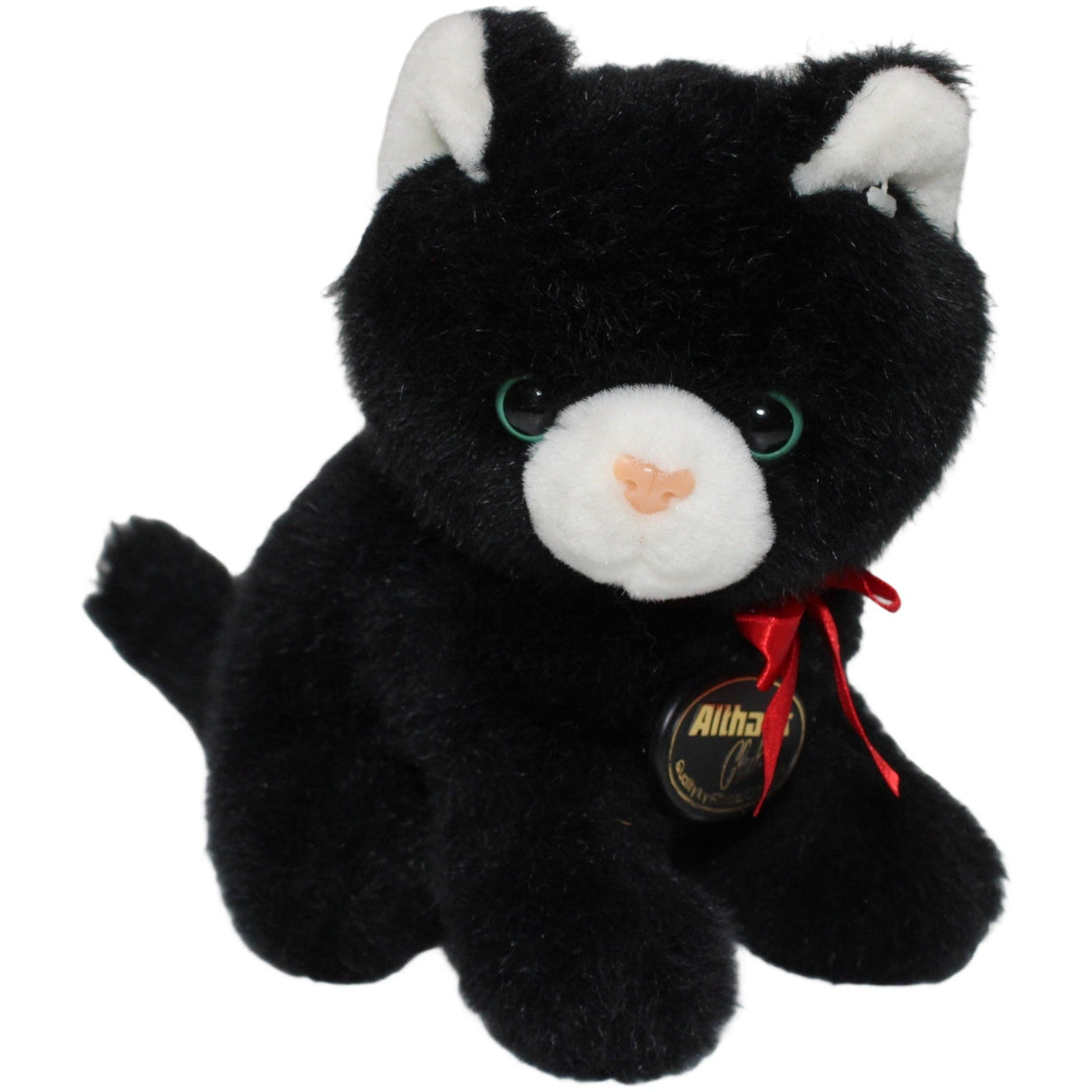 123000020487 Althans Club Schwarze Katze mit roter Schleife, sitzend Kuscheltier Kumpel Leo 20cm ebay - stofftiere Gebraucht