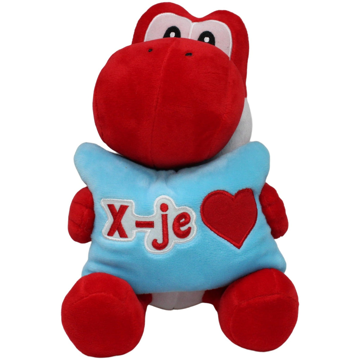 123000020597 Stock Depot WÖRLD OF PLUSH, Roter Dino mit Kissen "X - je" Kuscheltier Kumpel Leo 23cm Blau Dinosaurier