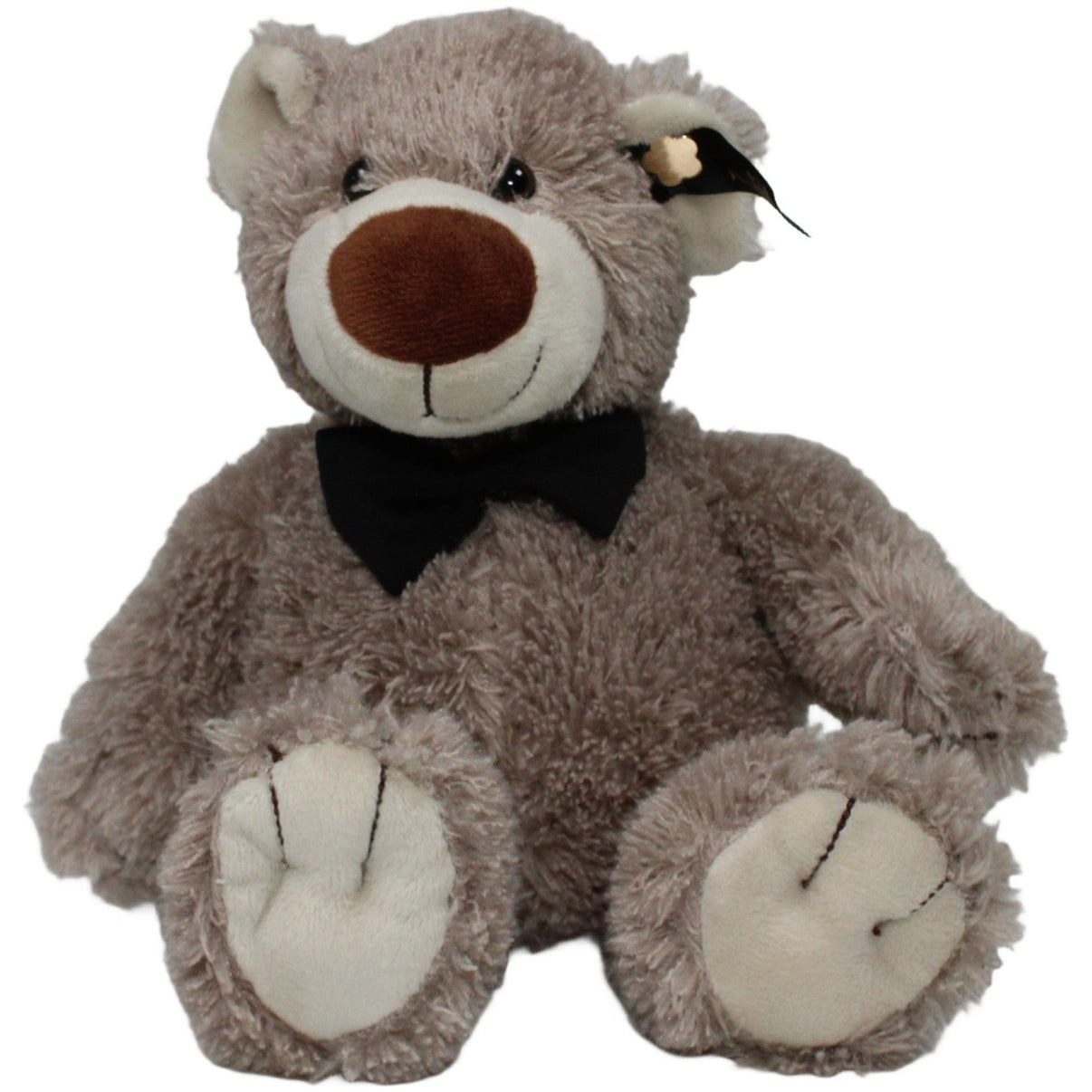 123000020605 Fleurop Zotteliger grauer Teddybär mit schwarzer Schleife Kuscheltier Kumpel Leo 27cm ebay - stofftiere Gebraucht