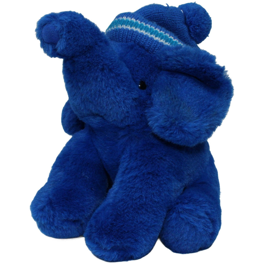 Blauer Elefant mit Strickmütze
