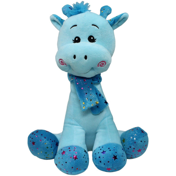 Große Giraffe mit Schal, blau