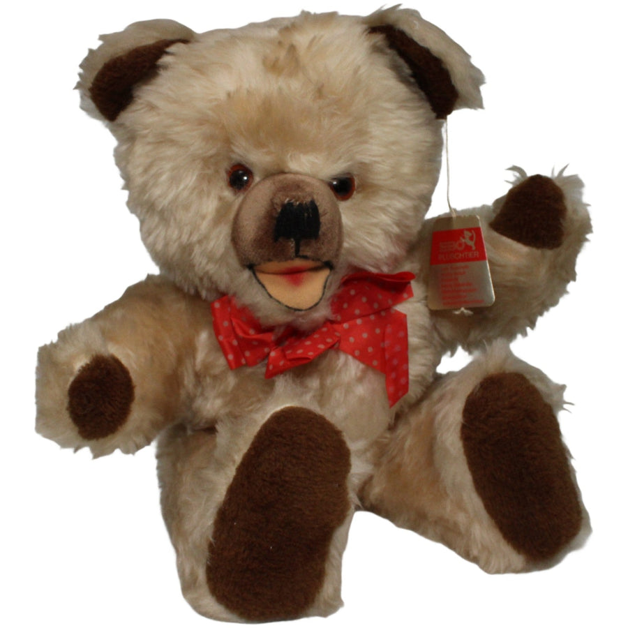 XL Teddybär mit gepunkteter Schleife, beige