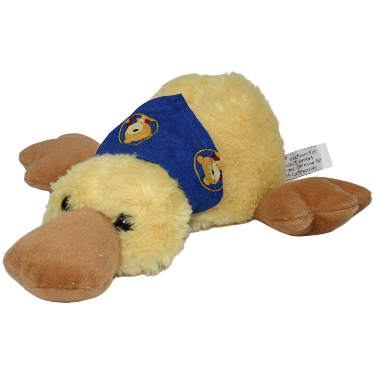 123000020709 NICI wohnGUT, gelbe Ente mit Teddy Halstuch Kuscheltier Kumpel Leo 24cm Beige Blau