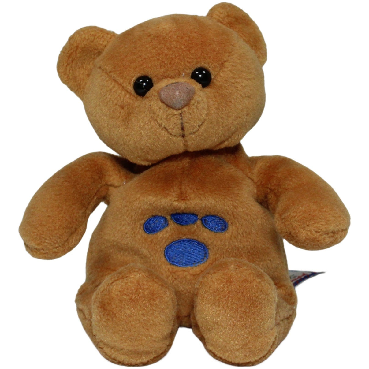 123000020749 Kuschelwuschel Teddy mit blauem Pfotenabdruck Kuscheltier Kumpel Leo 20cm Blau Braun