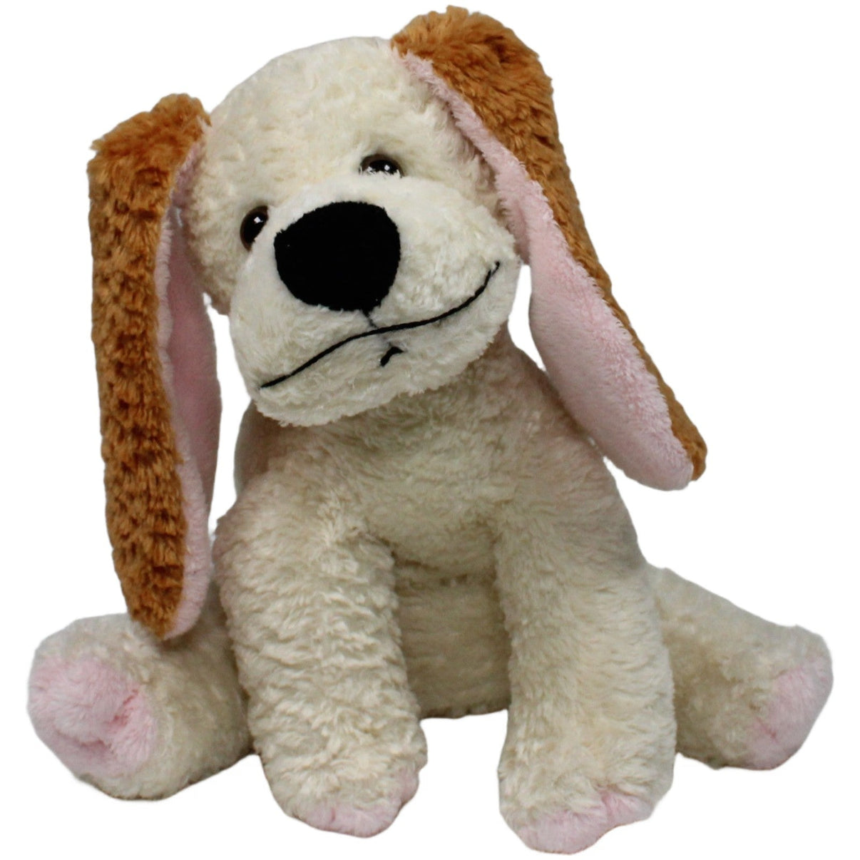 123000020819 Unbekannt Süßer Hund mit braunen Ohren, sitzend Kuscheltier Kumpel Leo 25cm Beige Braun