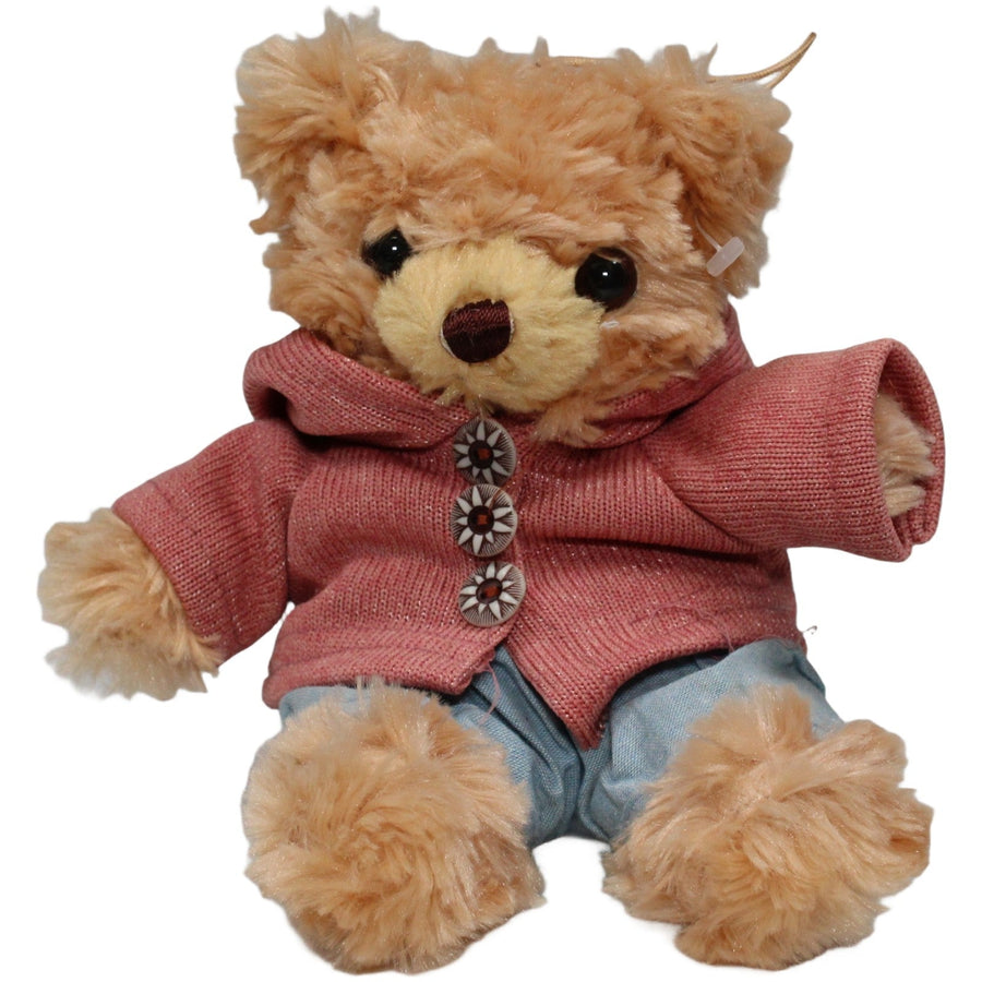 Teddy mit rosa Kapuzen-Jacke und Hose