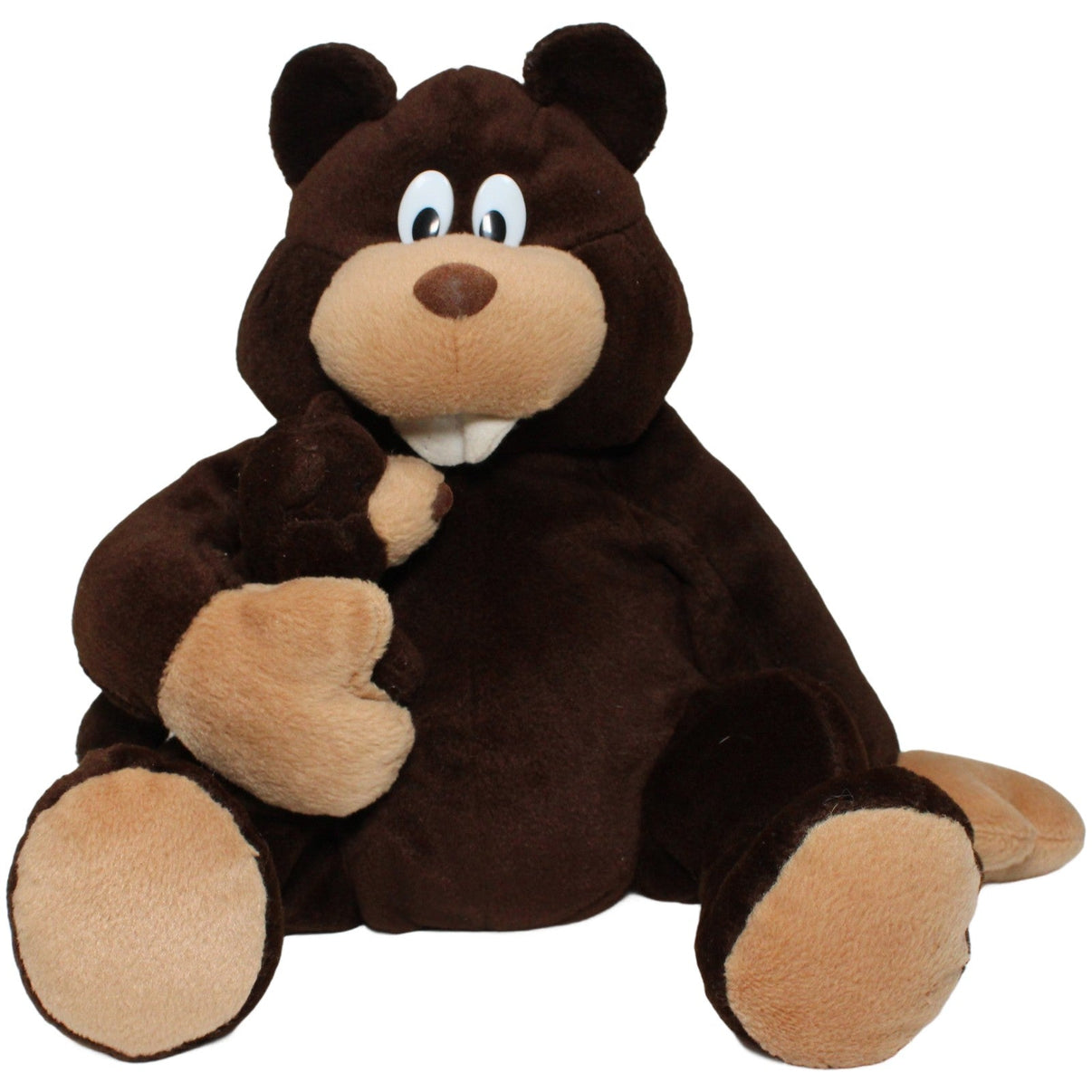 123000020861 Tore Sitzender Biber mit Baby Kuscheltier Kumpel Leo 25cm Beige Biber