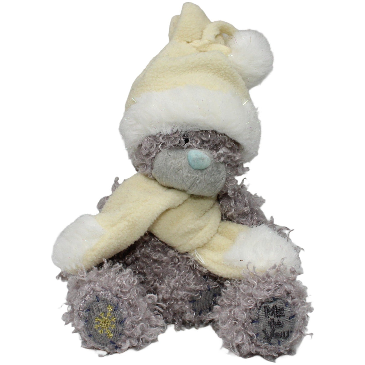 123000020871 Unbekannt Grauer Bär mit gelben Schal & Mütze, sitzend Kuscheltier Kumpel Leo 20cm Bär ebay - stofftiere