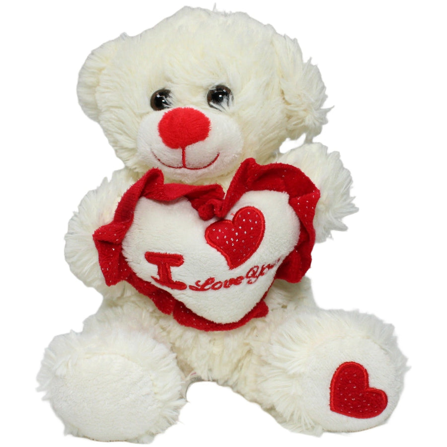 Weißer Schlenker Teddy mit Herz "I Love You"