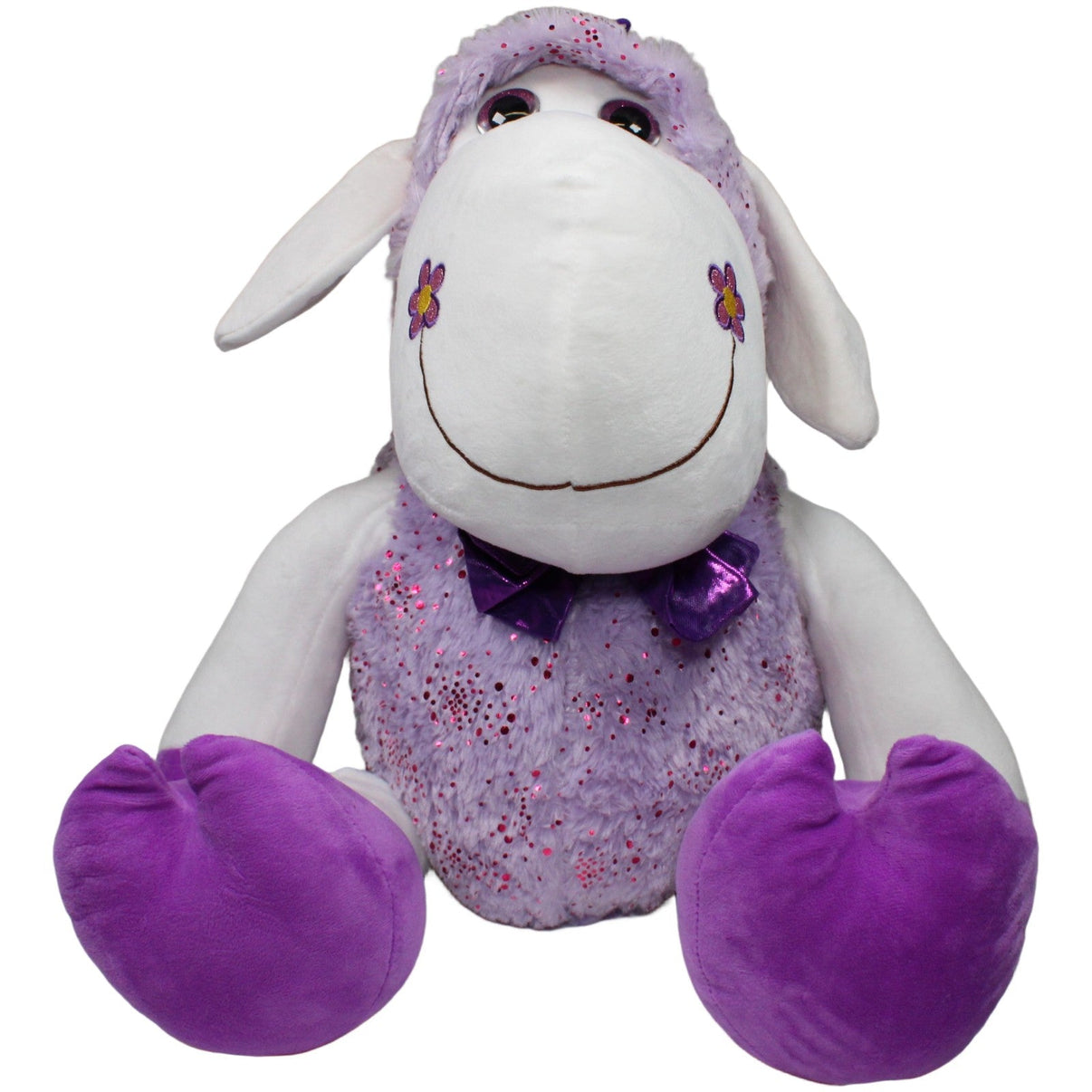 Flos Toys, lila XXL Schaf mit Fliege & Glitzer Kuscheltier | Kumpel Leo Flos Toys, lila XXL Schaf mit Fliege & Glitzer Kuscheltier | Kumpel Leo