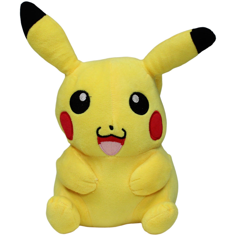 Pikachu mit offenem Mund aus Pokémon, sitzend