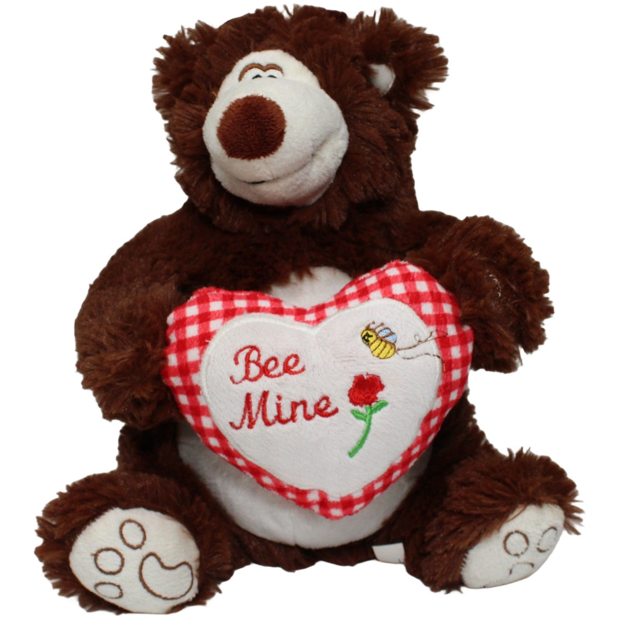 123000020975 Rasehorn Süßer Bär mit Bienen & Herz "Bee Mine", sitzend Kuscheltier Kumpel Leo 25cm Braun Bär