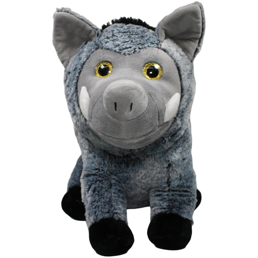XL graues Wildschwein mit Glitzer-Augen