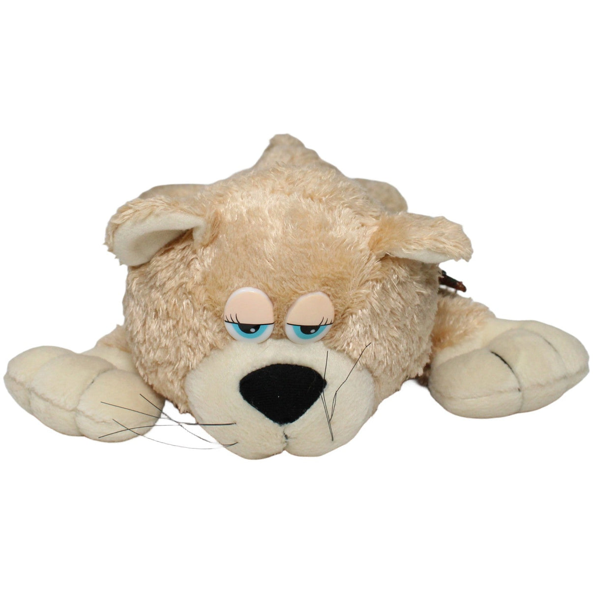 123000021014 Unbekannt Katze mit Halstuch, liegend Kuscheltier Kumpel Leo 34cm Beige Braun