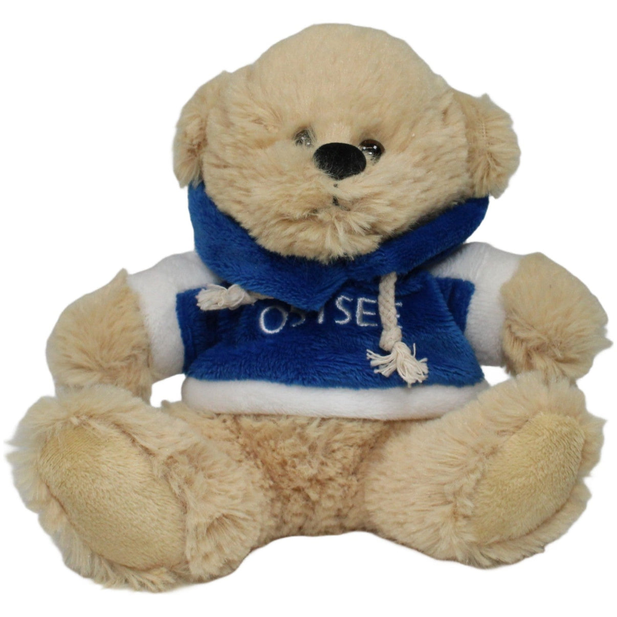 123000021016 Delta Products Teddy mit Pulli "OSTSEE", sitzend Kuscheltier Kumpel Leo 17cm Beige Blau