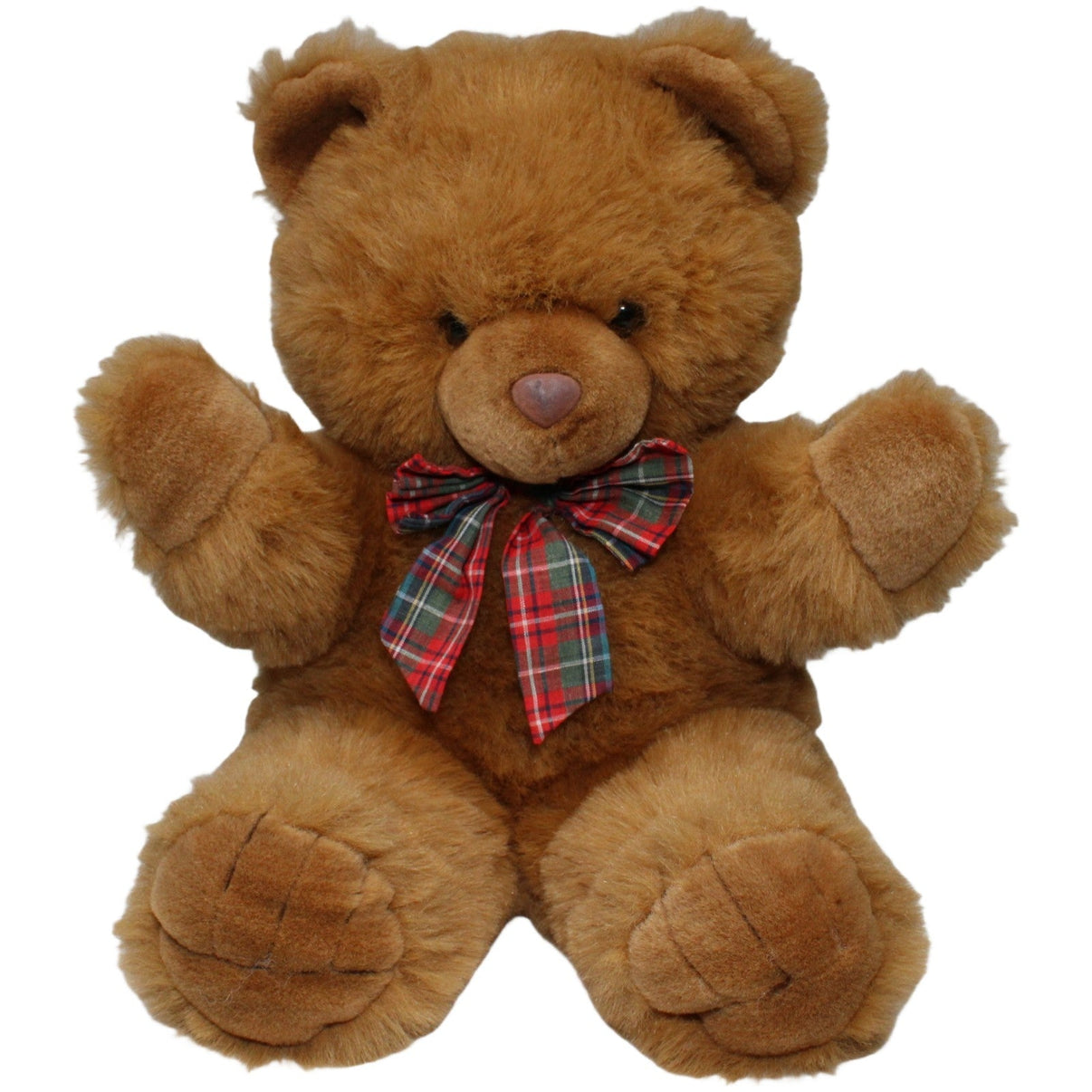 123000021032 Althans Club XL Teddybär mit karierter Schleife Kuscheltier Kumpel Leo 50cm Braun Bär