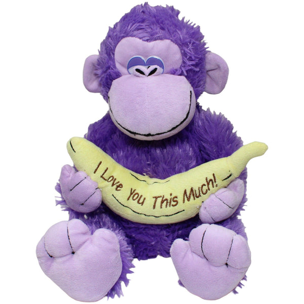 Lila XL Schlenker Affe mit Banane "I Love you This Much!"