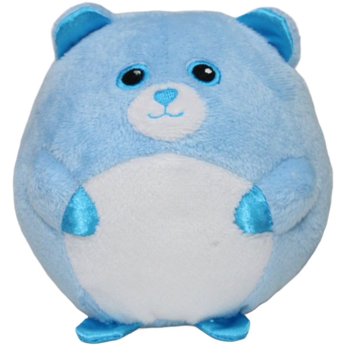 123000021120 TY Blauer Bär mit Rassel, rund Kuscheltier Kumpel Leo 10cm 2013 Blau