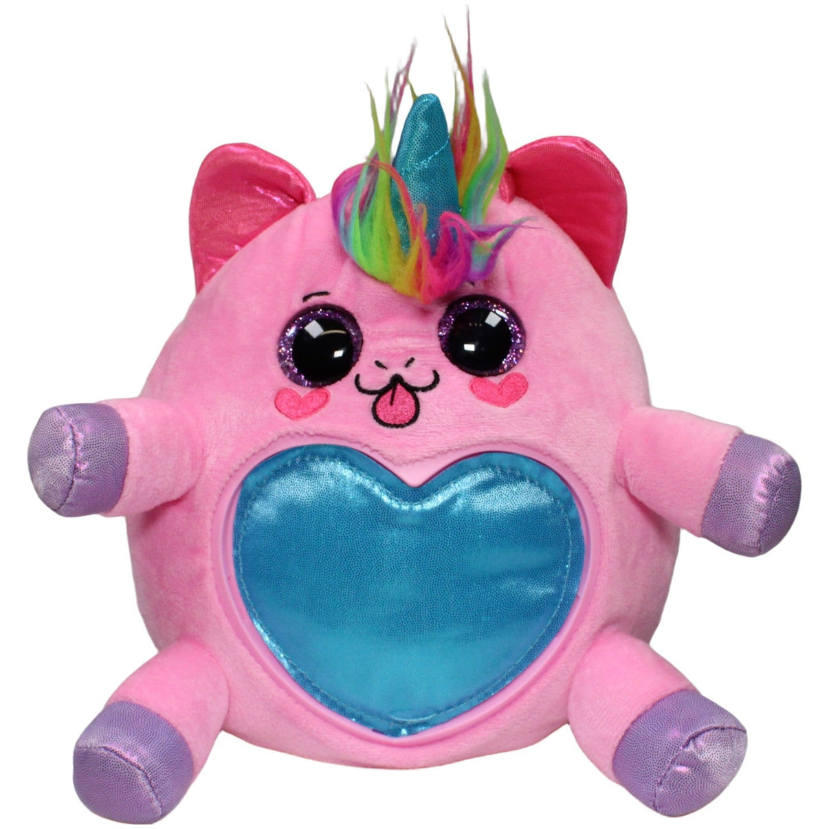123000021126 Zuru Einhorn mit blauem Herz, pink Kuscheltier Kumpel Leo 27cm Blau ebay - stofftiere