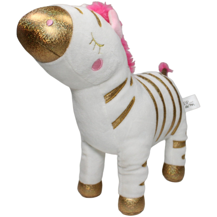 Zebra mit goldenen Streifen & pinker Mähne
