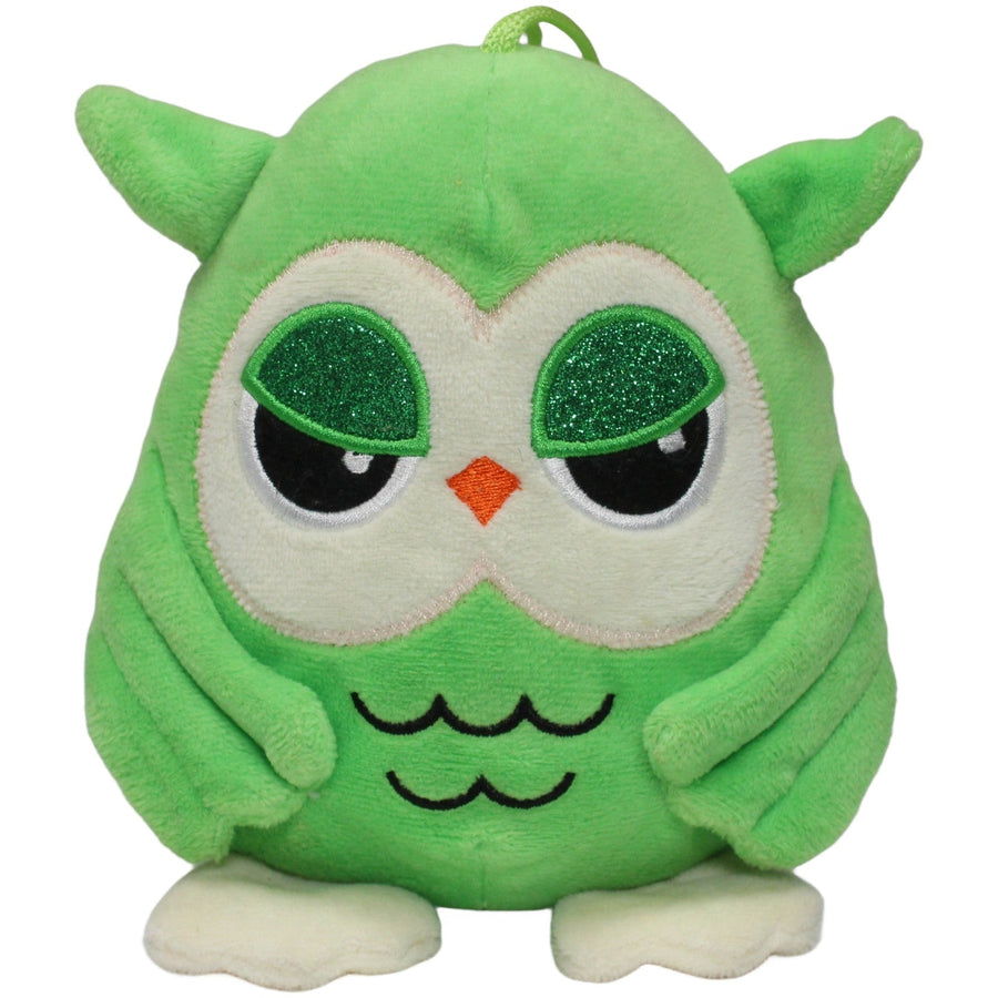Flos Toys, grüne Eule mit Glitzer