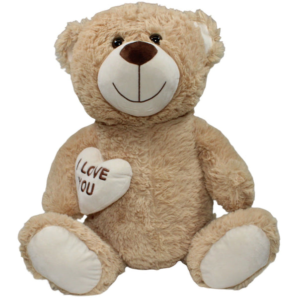 Kuschelfreund XXL Teddybär mit Herz "I LOVE YOU", hellbraun