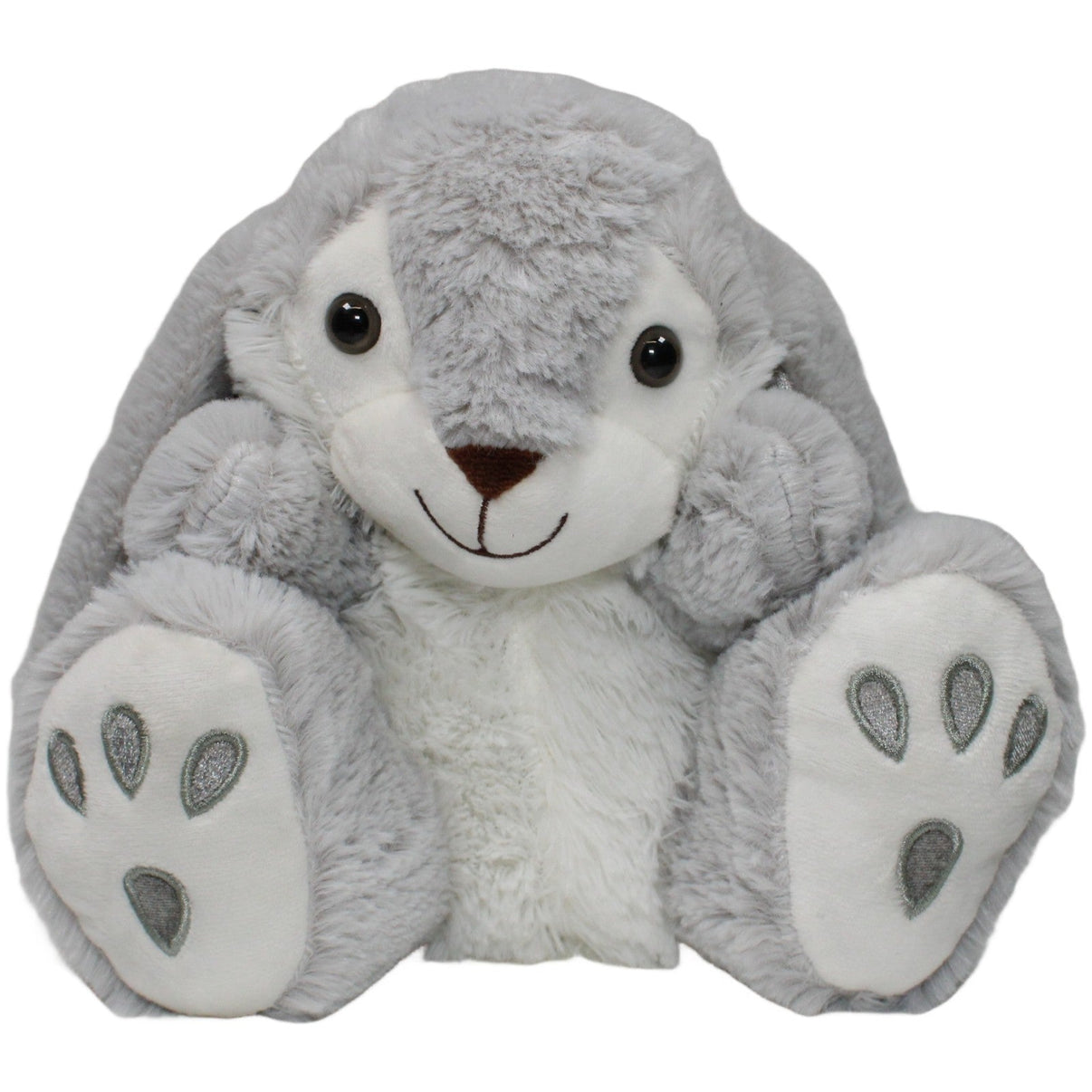 123000021337 Heunec Süßer grauer Hase mit silbernen Ohren, sitzend Kuscheltier Kumpel Leo 25cm ebay - stofftiere Gebraucht