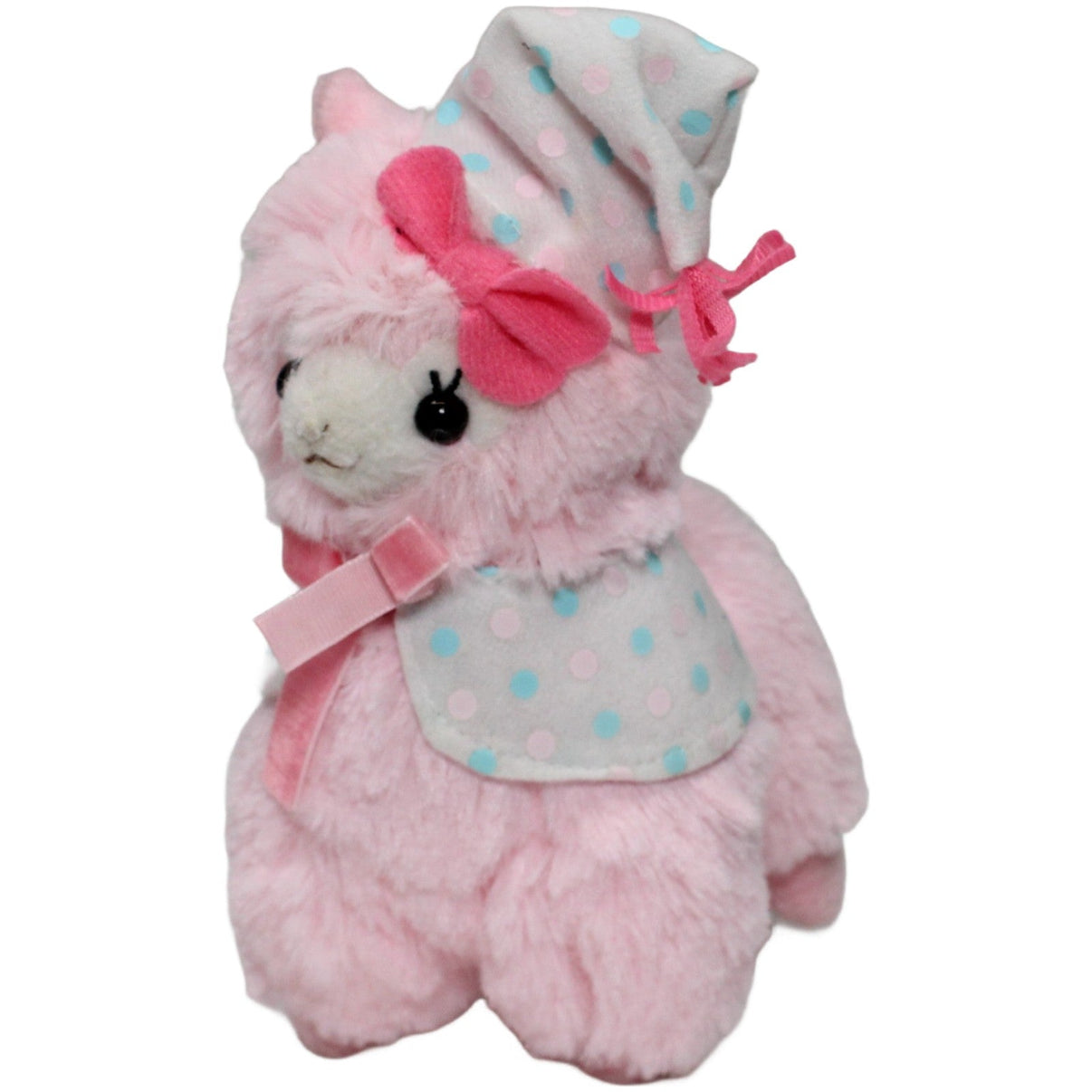 123000021343 AMUSE Alpacasso, Alpaka Momo - chan mit gepunkteter Mütze und Cape Kuscheltier Kumpel Leo 17cm Alpaka ebay - stofftiere